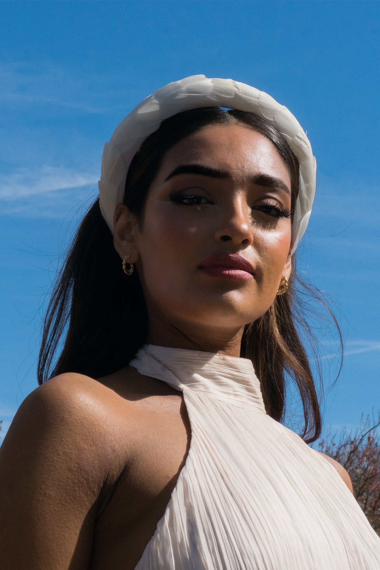 LAYLA FEATHER HEADBAND IVORY