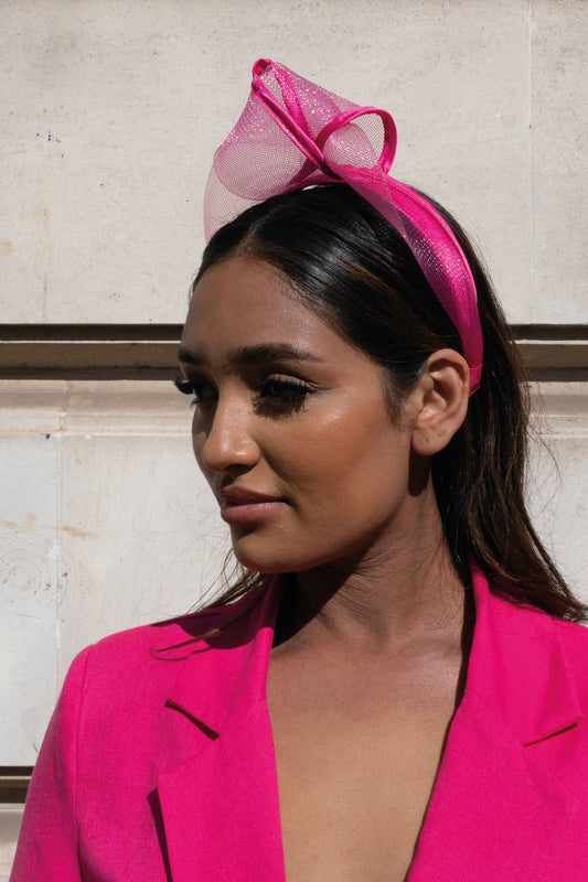 Fucshia mesh headband