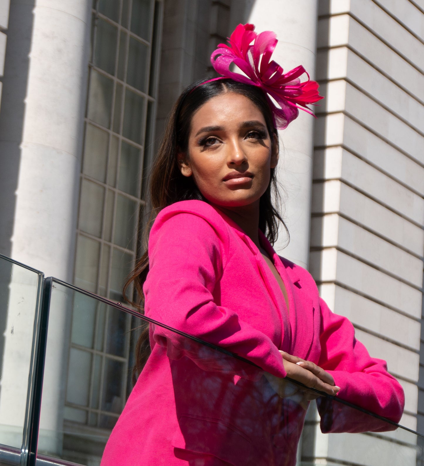 Fuchsia fascinator