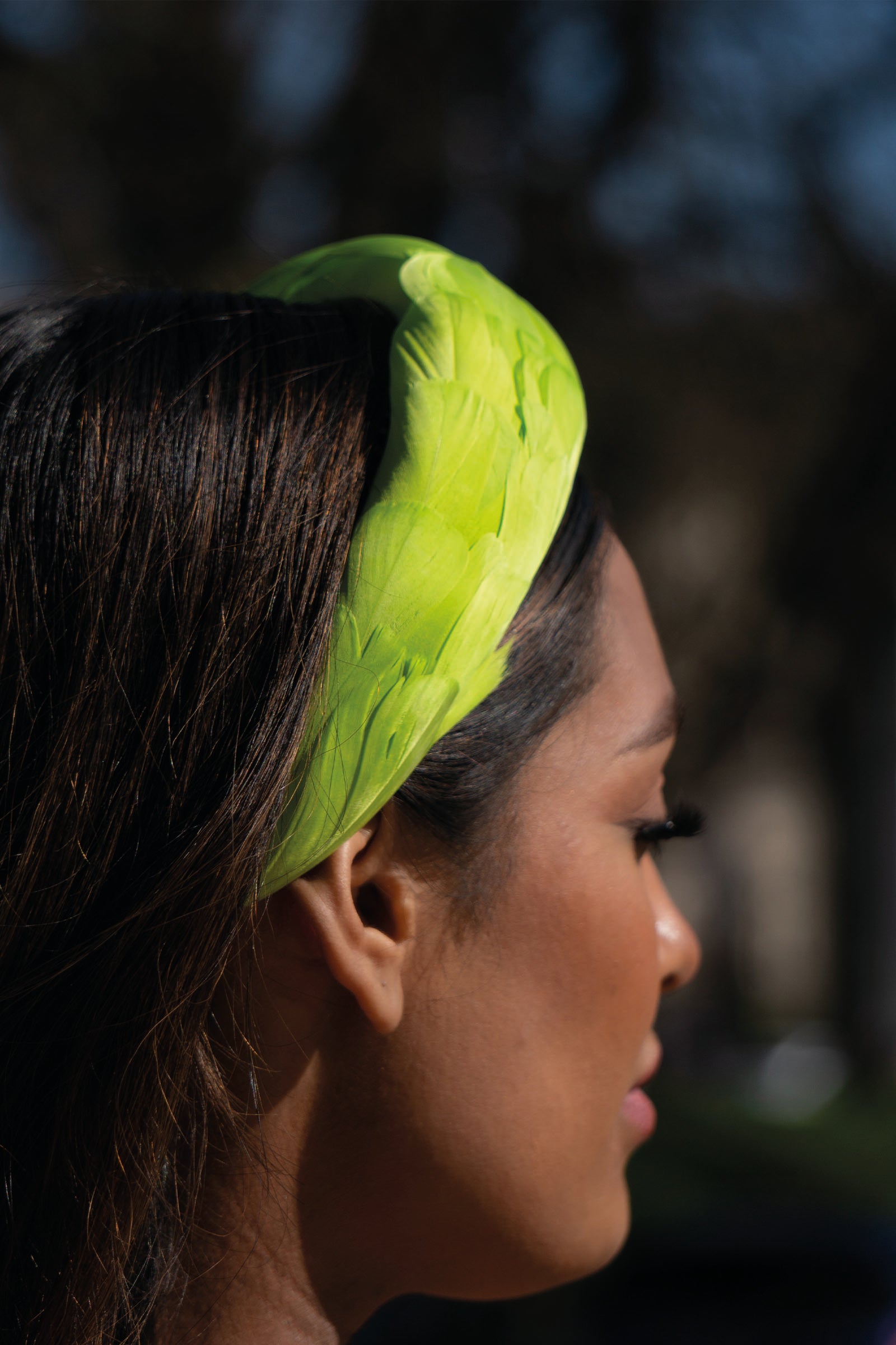 Lime feather headband