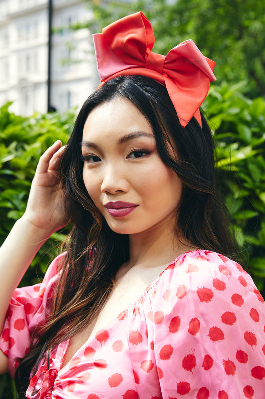 GIGI BOW HEADBAND RED