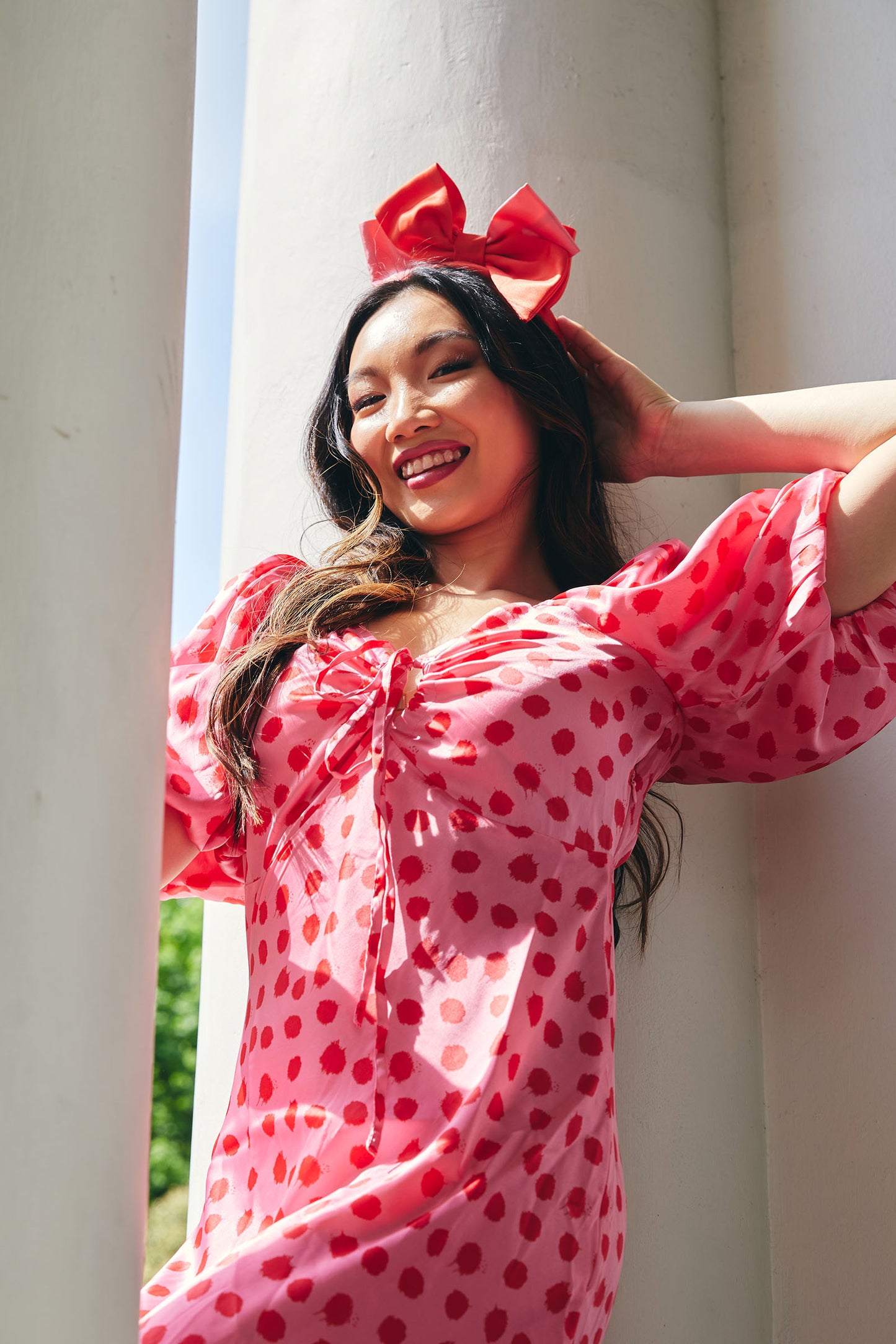 GIGI BOW HEADBAND RED