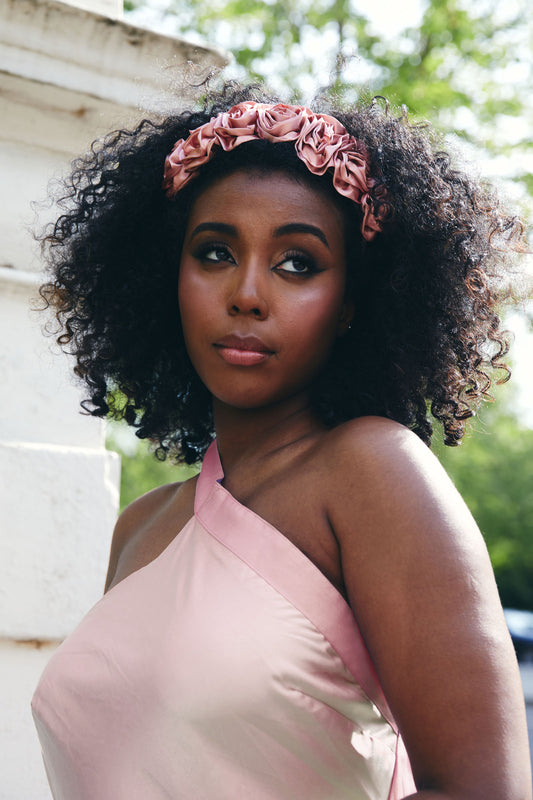 HENRIETTA FLORAL HEADBAND BLUSH PINK