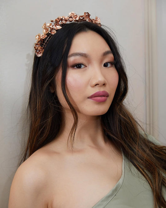 EVE FLORAL HEADBAND ROSE GOLD