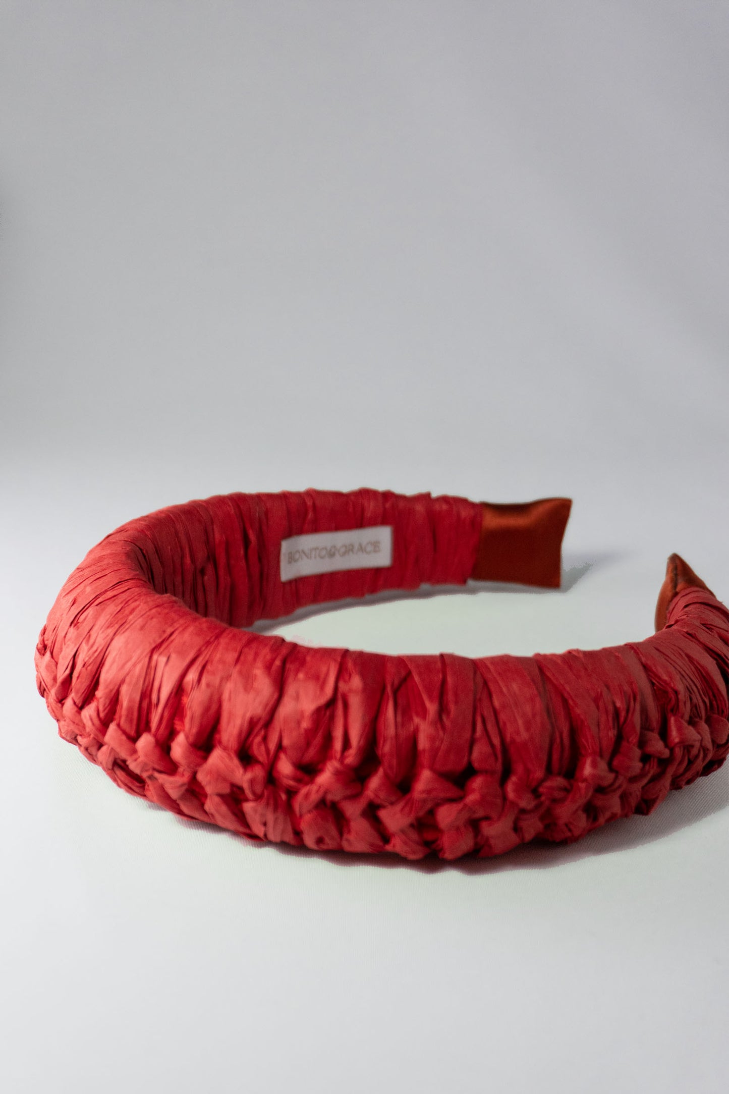 MEGHAN RAFFIA HEADBAND RED