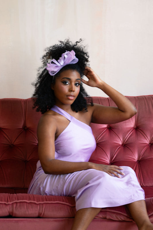 NATALIA FASCINATOR HEADBAND LILAC