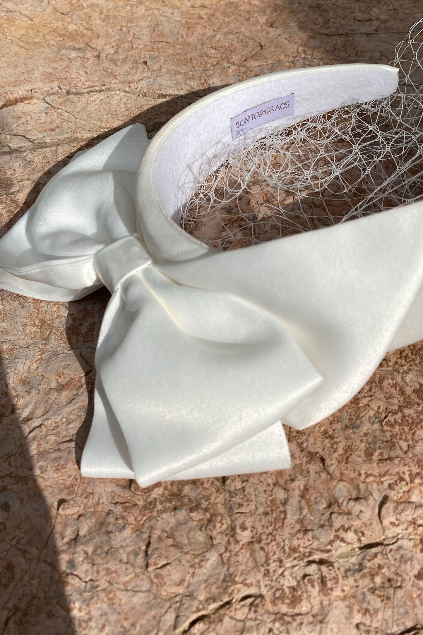 GIGI BOW BRIDAL HEADBAND IVORY