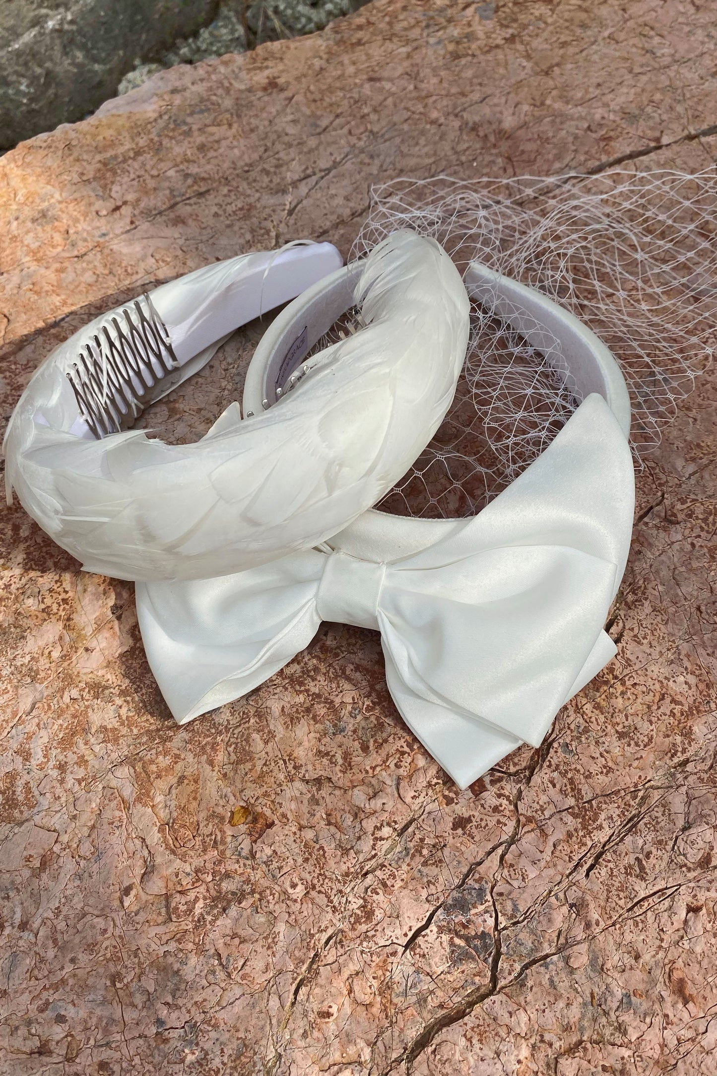 GIGI BOW BRIDAL HEADBAND IVORY