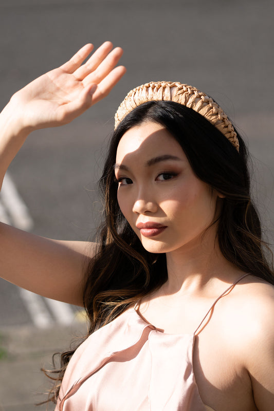 MEGHAN RAFFIA HEADBAND NATURAL