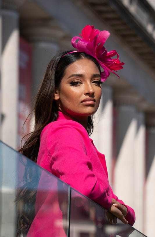 NATALIA FASCINATOR HEADBAND PINK