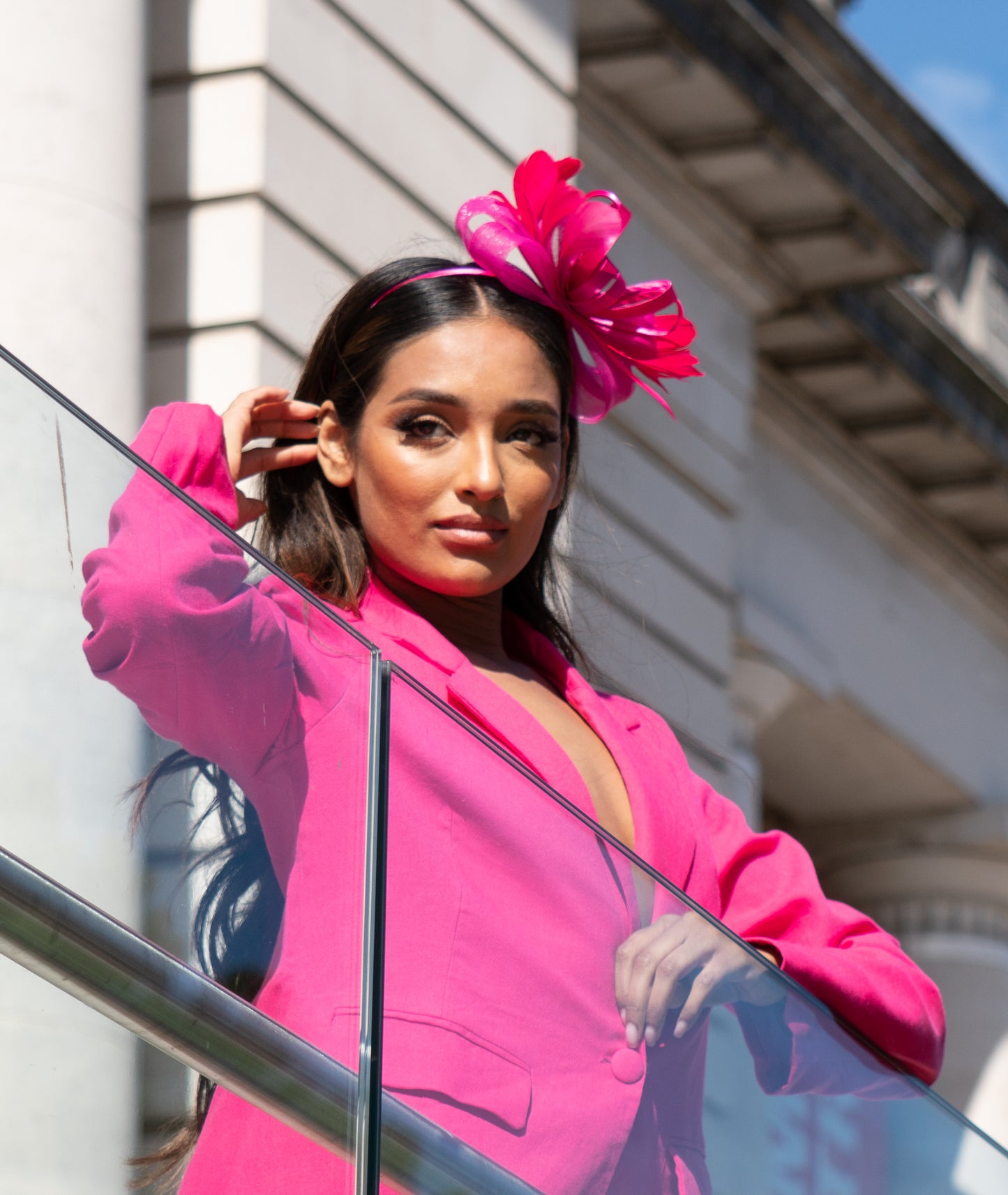 Fuchsia fascinator