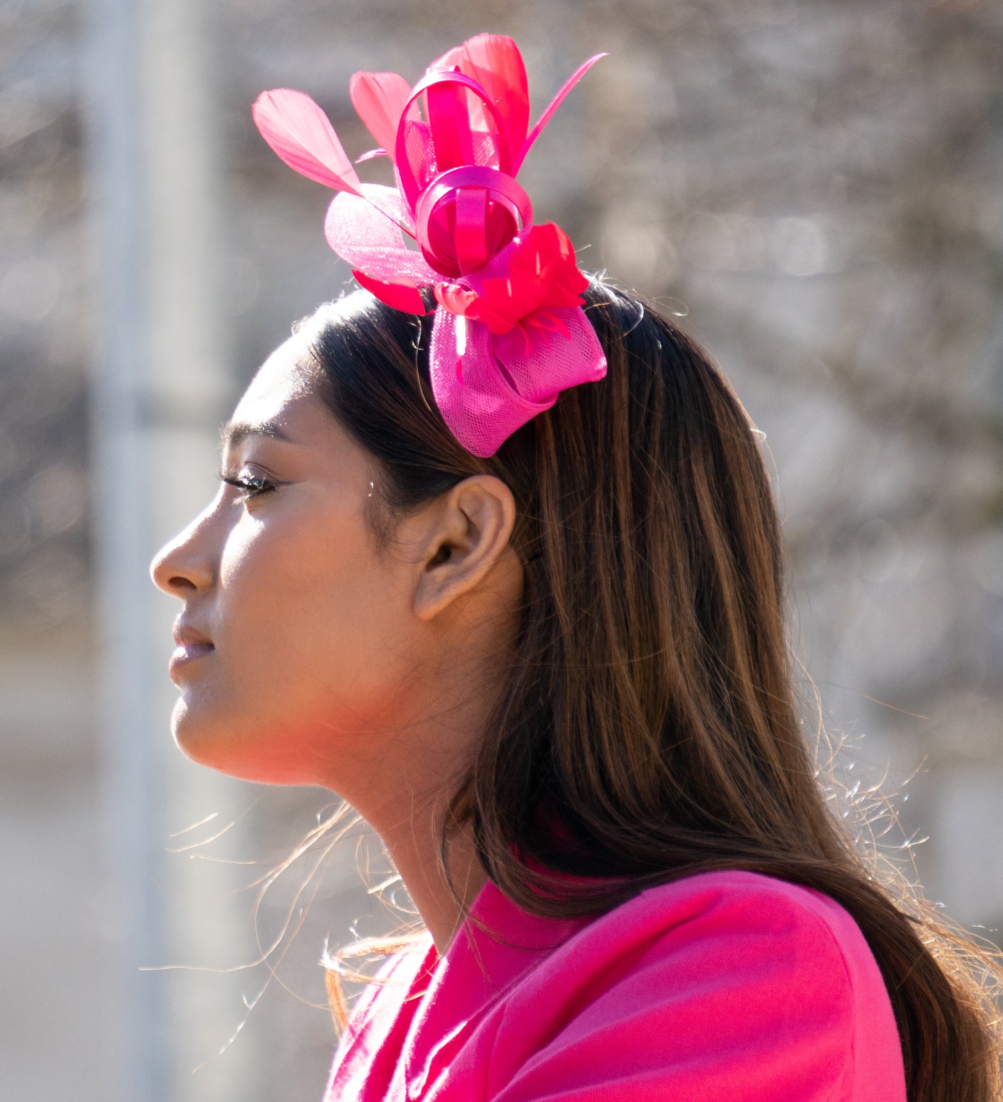 Fuchsia fascinator