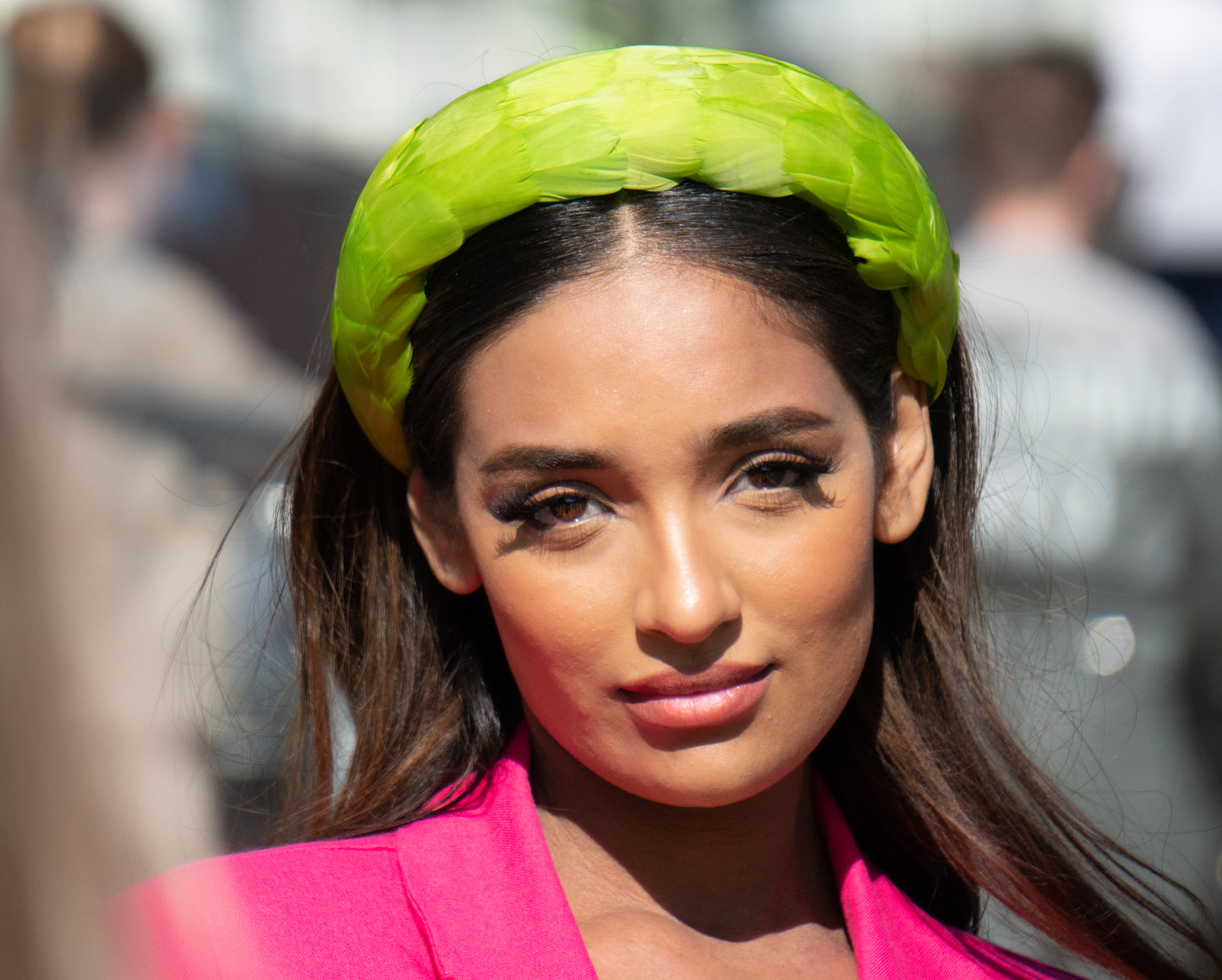 Lime feather headband