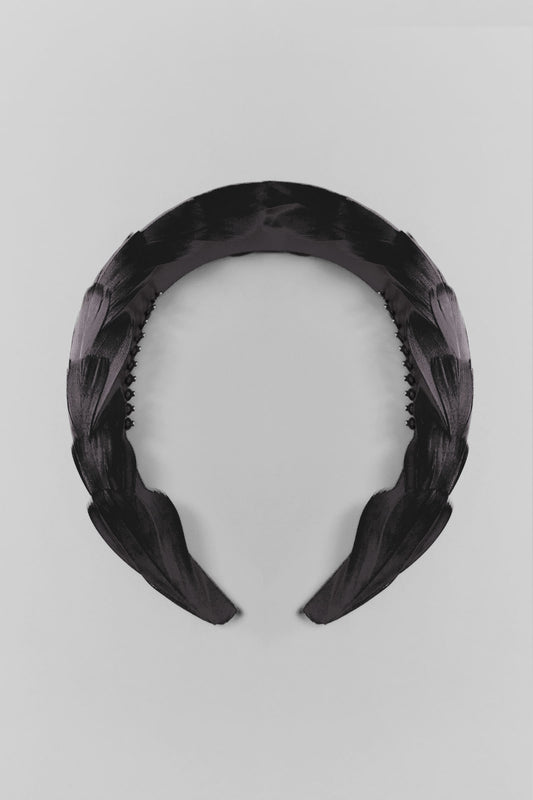 LAYLA FEATHER HEADBAND BLACK